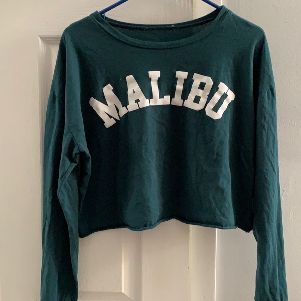 Green Malibu crop top